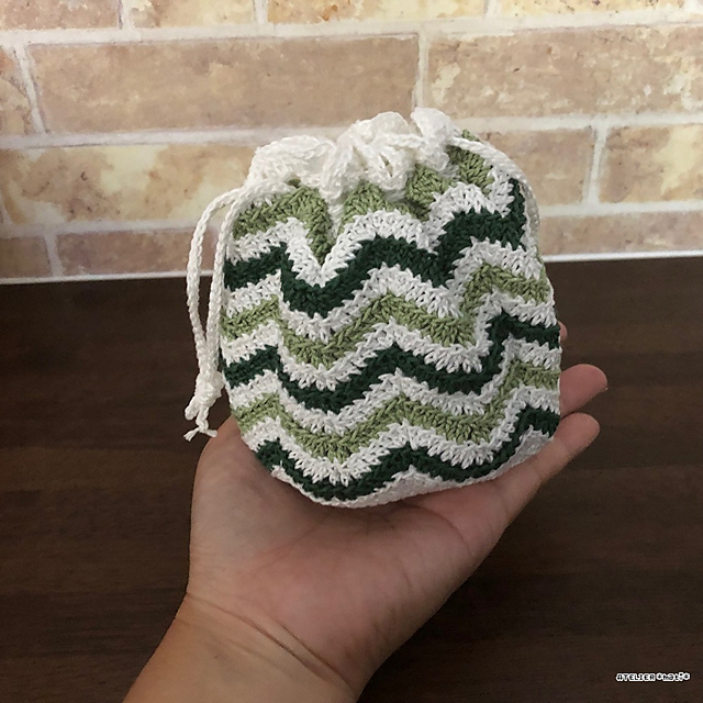 Shevron drawstring mini bag