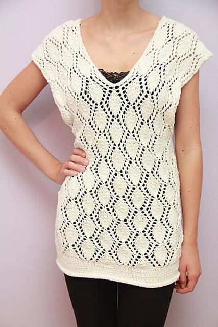 28 White Top with Lace Pattern