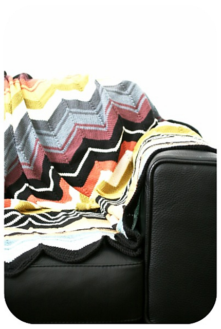 Vintage Missoni Inspired Chevron Blanket