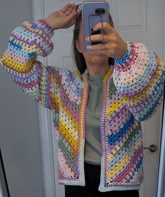 Candy Stripes Diagonal Granny Cardigan