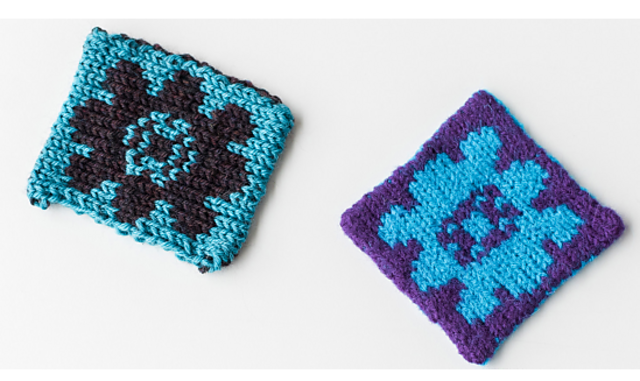 Double Knit Flower Coaster