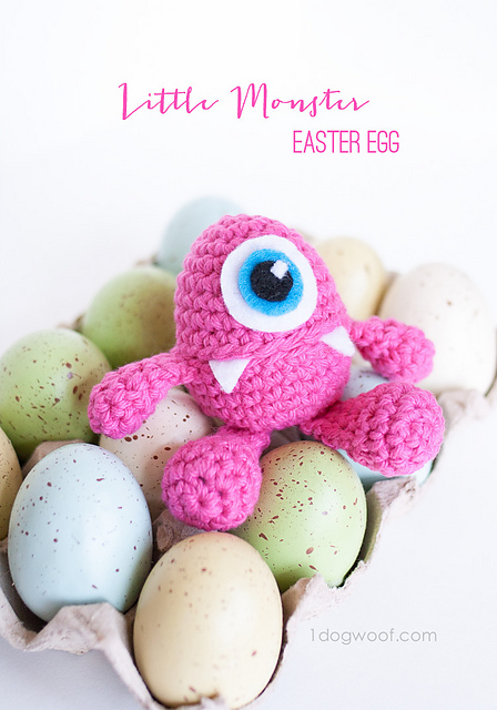 Monster Easter Egg Amigurumi with Open Mouth