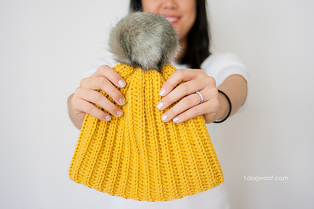 Lolly-Poms Ribbed Beanie