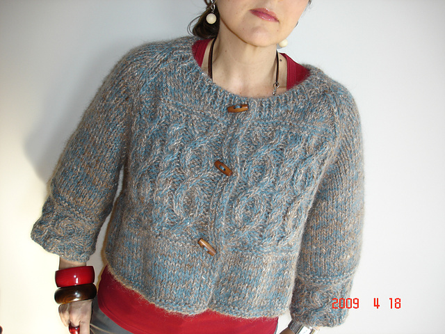 #14 Cropped Cabled Cardigan