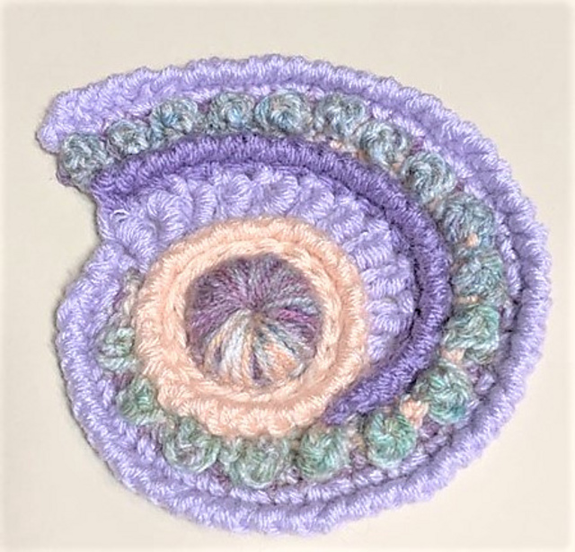 Freeform Crochet Button Flower Swirl