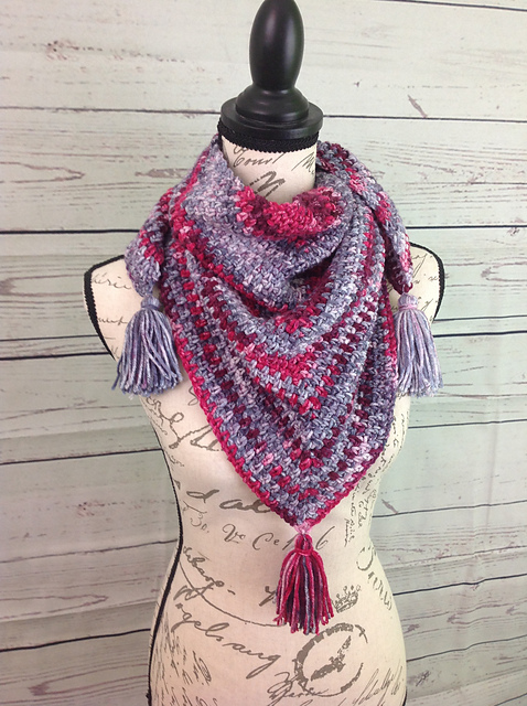 Moss Stitch Triangle Scarf