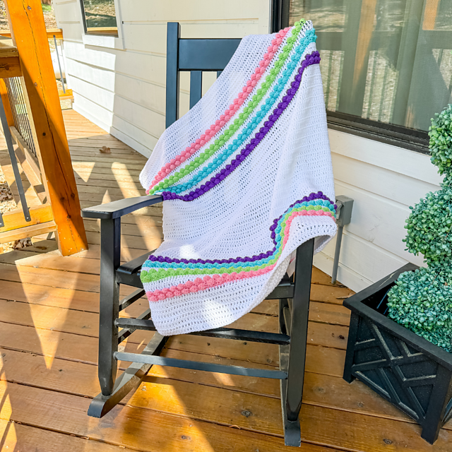 Striped Bobble Baby Blanket