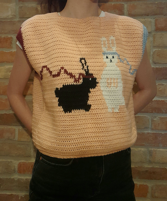 Ravelry: MDZS bunnies sweater vest pattern by Emese Németh