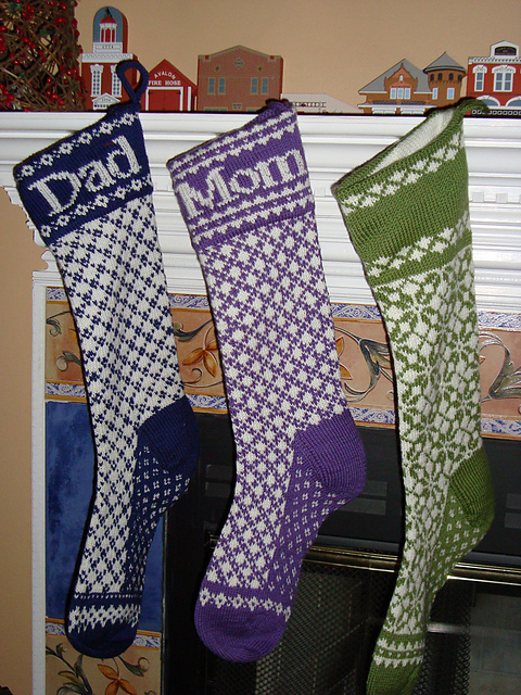 A Family Portrait - Three Christmas Stockings