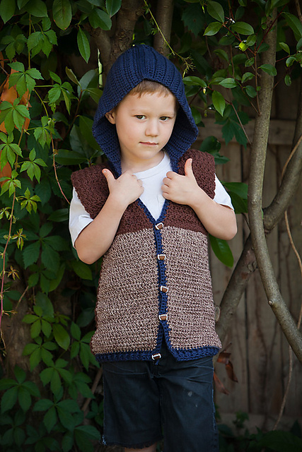 Textured Cotton Sweater Vest