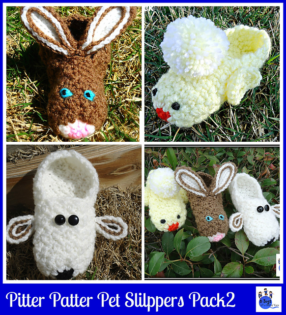 Pitter Patter Pet Slippers - Pack 2