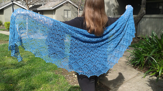 ルシェルブルー　wool smooth top ブルー　ふじあみ　UNOF Ravelry: Frosty Apples Lace Fichu pattern by Lyubov Smelova