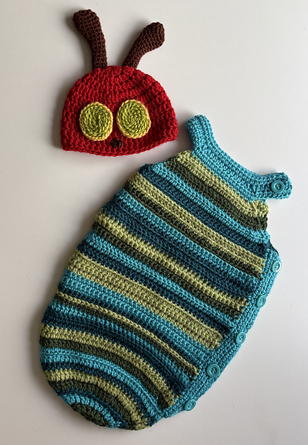 Caterpillar Crochet Cocoon and Hat