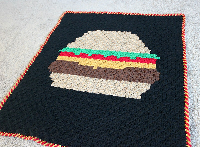 Cheeseburger C2C Lap Blanket
