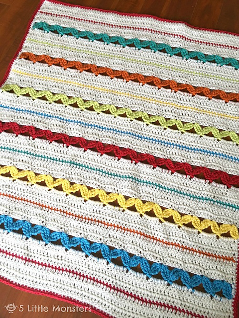 Rickrack Stripe Baby Blanket