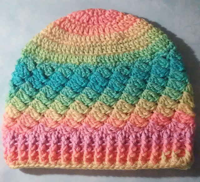 Slanted Shells Beanie Or Messy Bun Hat