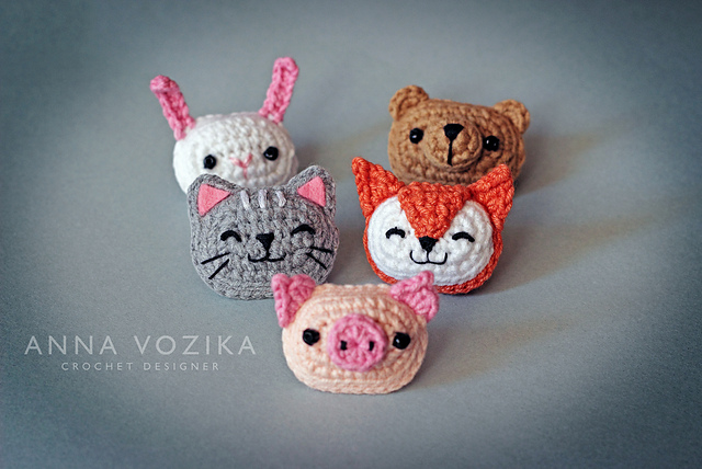Cat, Fox, Bear, Pig, Rabbit Applique
