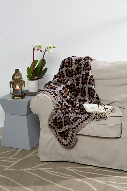 Heather Granny Square Throw