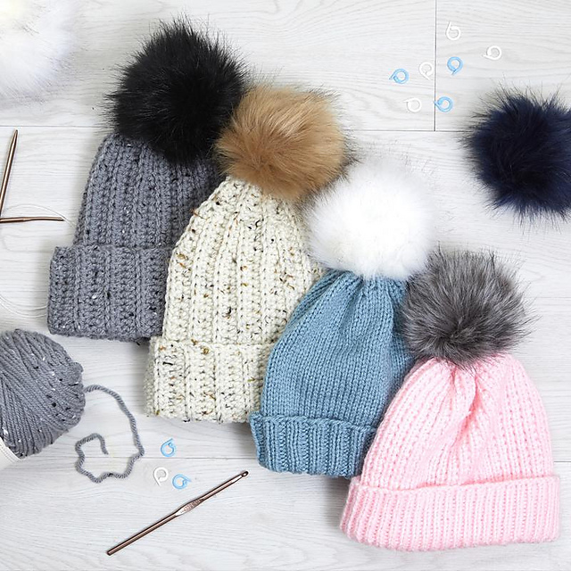 Pom-Pom Crochet Hats