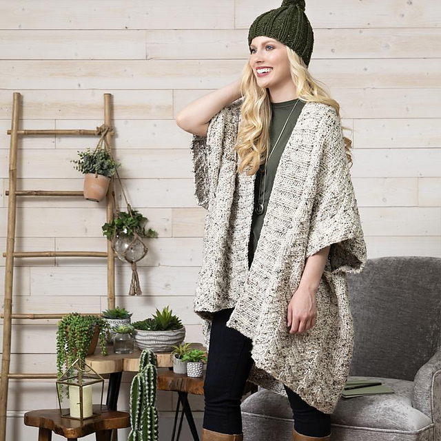 Tweedy Poncho and Hat