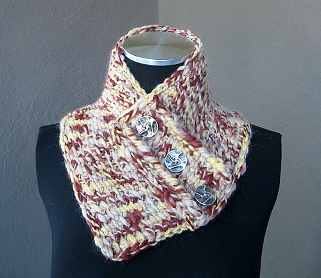 Easy chunky neckwarmer (Tunisian crochet)