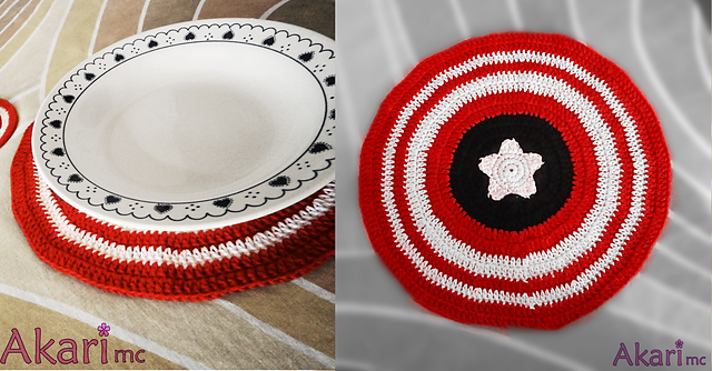 USA flag inspired round placemat _ M22a
