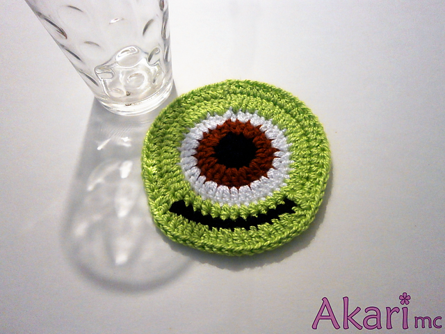 One eyed green monster coaster _ M20