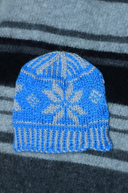 Swirling Snowflakes Baby Hat