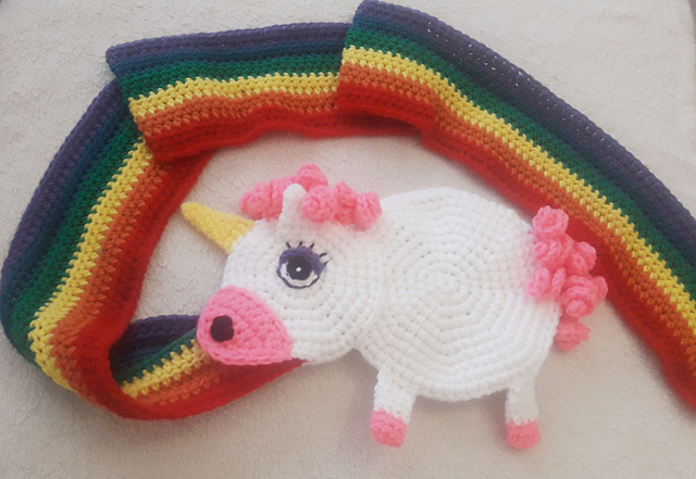 Reversible Unicorn Rainbow Barf Scarf