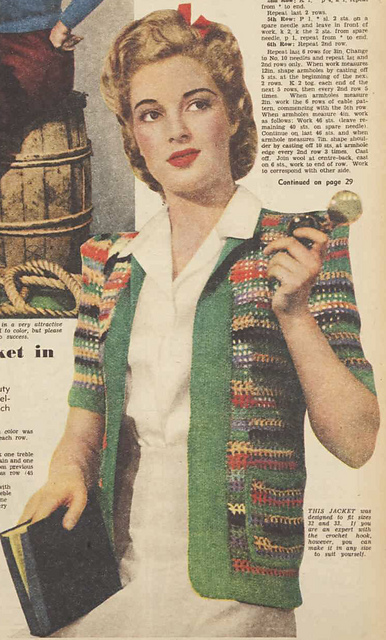 Rainbow-hued jacket in crochet