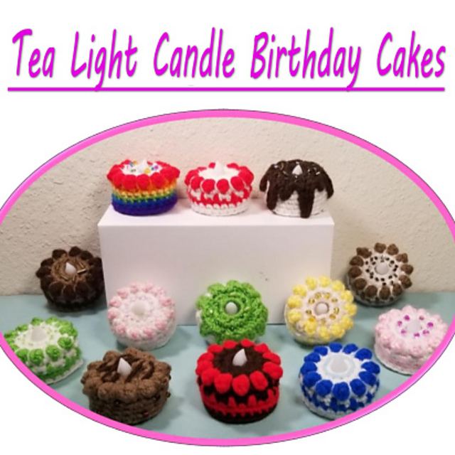 Ravelry Flickering Tea Light Birthday Cake pattern by Lauren Schurman