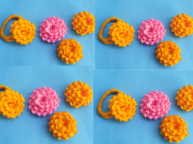 Diy Flower scrunchies