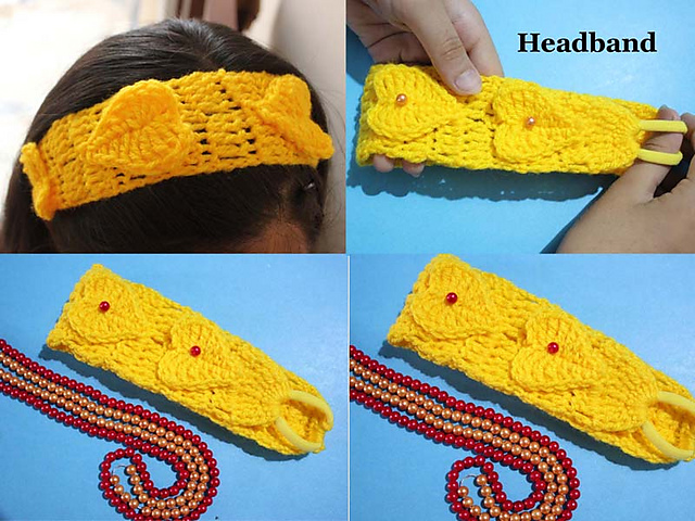 3 D Heart Stitch Headband