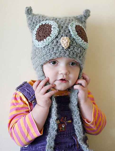 Super Simple Owl Beanie with Long Earflaps