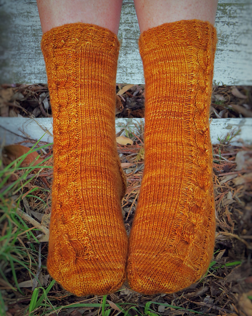 Twisted Pumpkin Vine Socks