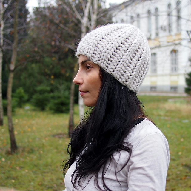 Knit look basic hat