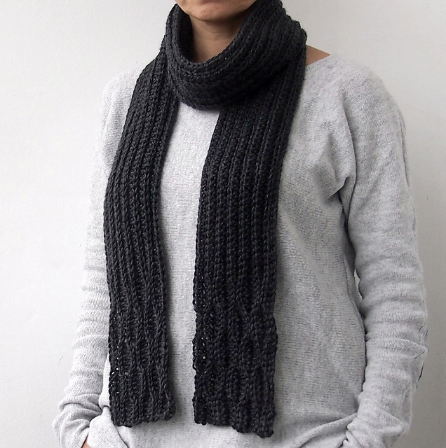 Long knit look scarf