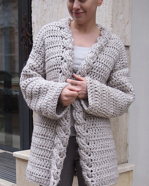 Crochet Long Chunky Knit Cardigan Pattern Crochet Pattern The