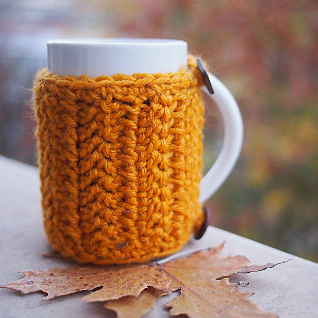 Herringbone cup cozy