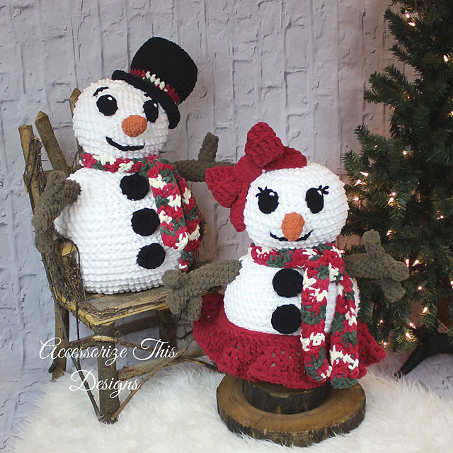 Mr. & Mrs. Snowman Pillow Buddies