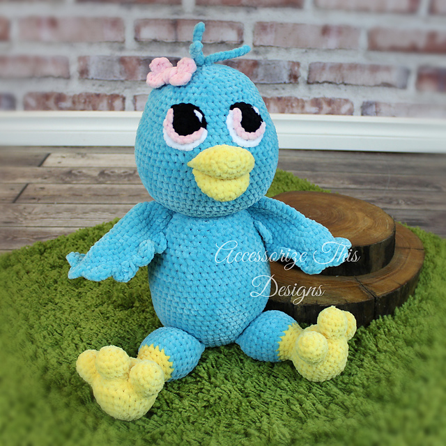 "Tweet" the Blue Bird Cuddle Buddy