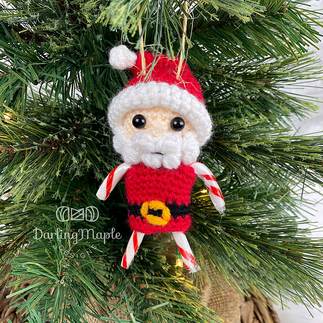 Santa Candy Cane Ornament