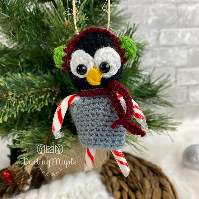 Penguin Candy Cane Ornament