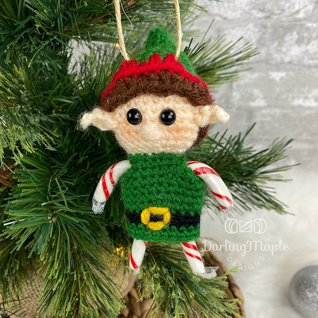 Elf Candy Cane Ornament