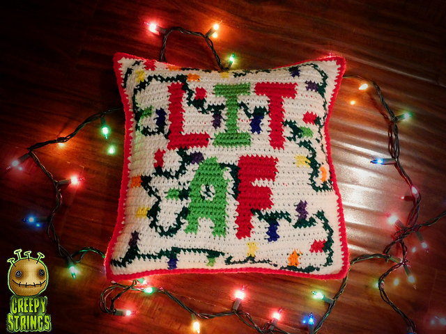Lit AF Christmas Pillow