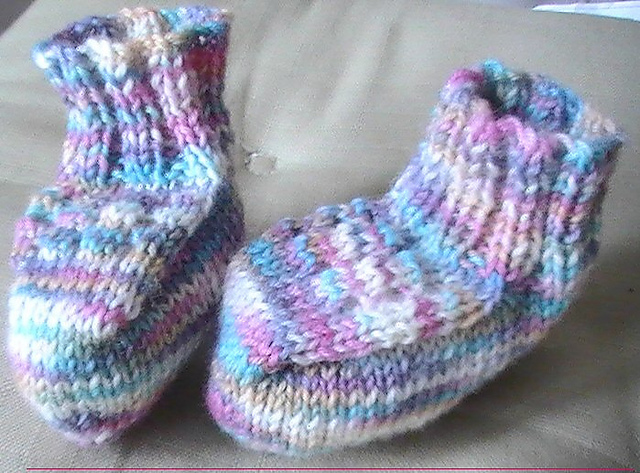 Sock yarn bootees