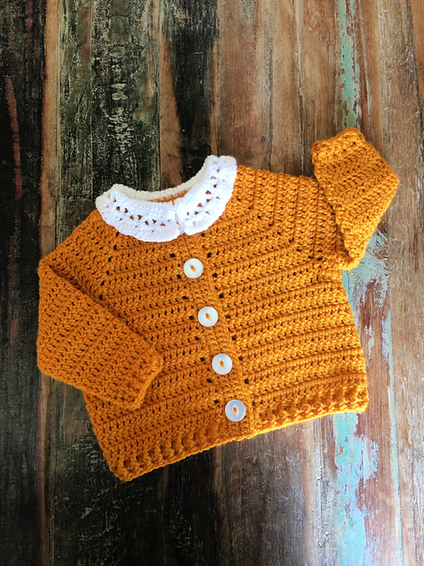 Lacy Collared Baby Cardigan