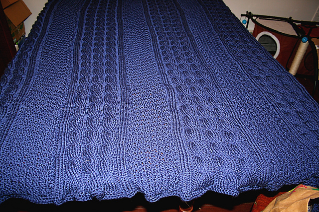 Knitted Cable Stitch Afghan #5206