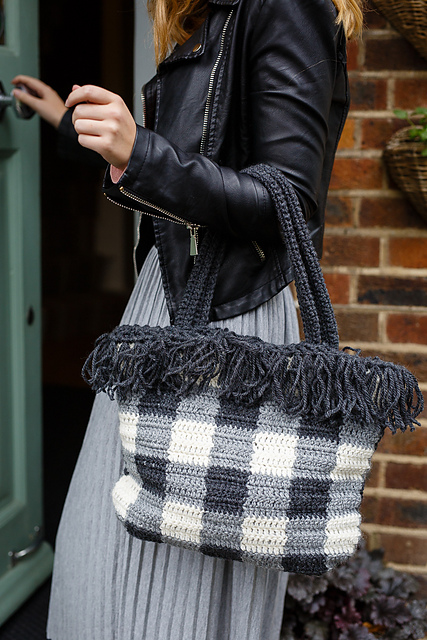 Frilly Plaid Tote