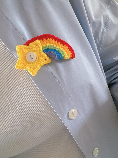 Star & Rainbow Button Accessory